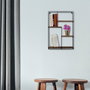 Hanah Home Lotus Estantería de pared Negro y Nogal